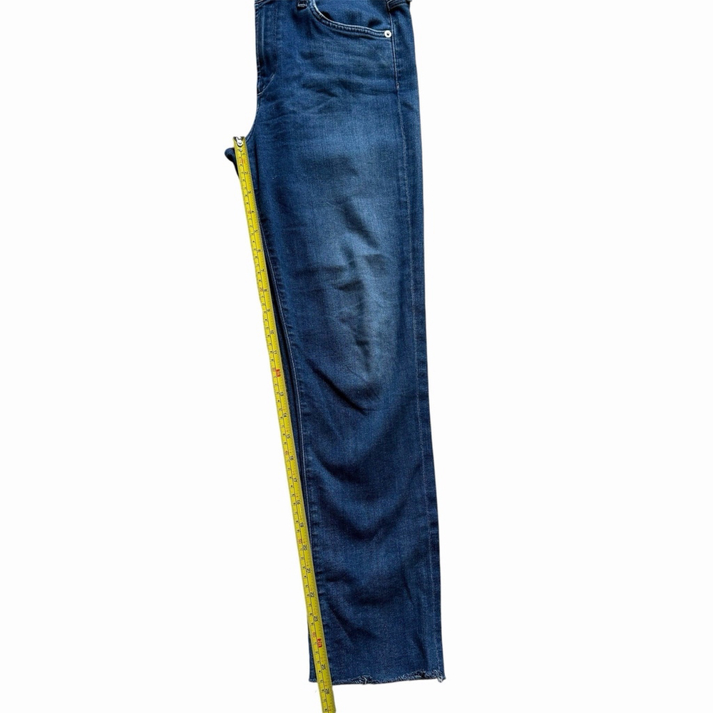 AGOLDE Sophie Ankle Crop Jeans Size 28 Raw Hem Medium Wash Blue Denim - Picture 7 of 7